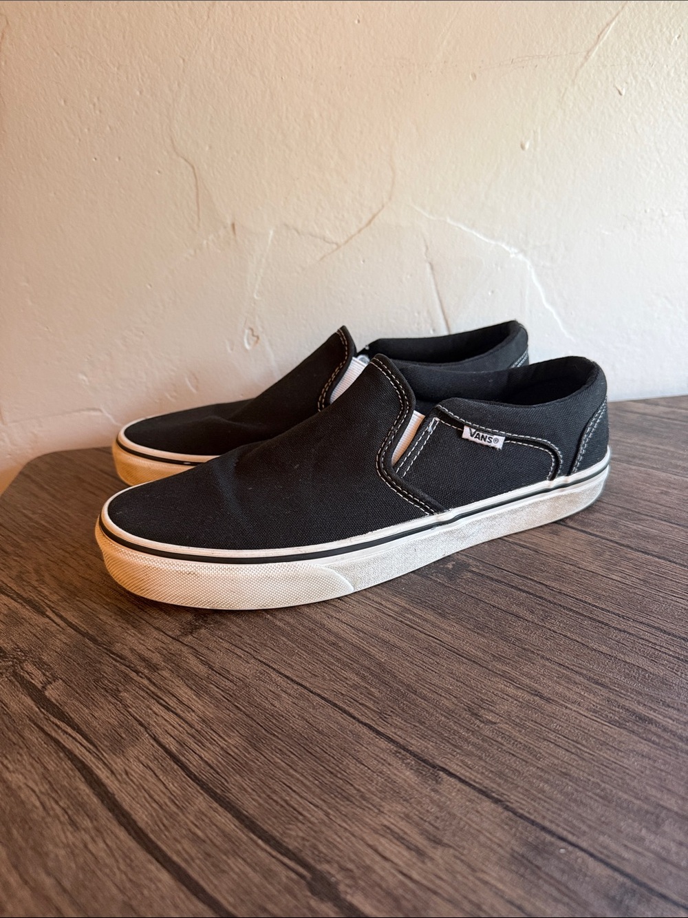 Vans Black Canvas Slip-On Skate Shoes